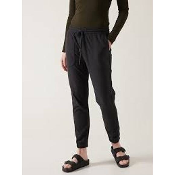 ATHLETA | S | Pants Lightweight Sweats Joggers Stretch Cotton Black Farallon - Picture 1 of 6